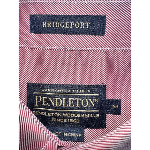 Pendleton Bridgeport Shirt Mens Size M Red Long Sleeve Button Down Dress Pocket - Picture 6 of 16